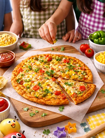 Family Fun Feast: Kids Cook Easy Apple Foods’ Besan Pizza!